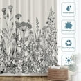 thumbnail image 2 of Floral Flowers Botanical Decorative Shower Curtain, Floral Border Herbs and Wild Flowers Botanica with Rust Proof Grommets for Bathroom Waterproof Washable 72"W x 84"L (Pack of 1), 2 of 6