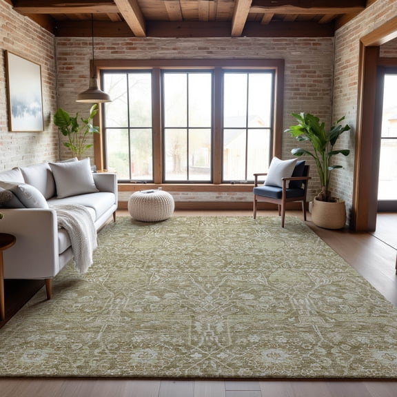 Addison Rugs Mayfield Premium Machine Washable Transitional Global Taupe Rectangle Rug, 10' x 14'