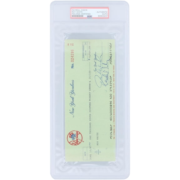 Roy White New York Yankees Autographed Check from June 10, 1987 - PSA 84943237 - Fanatics Authentic Certified