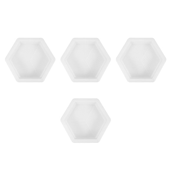 Masteelf 4pcs Hexagon Walk Maker: Concrete Path Maker Molds Reusable Stone Molding Forms Stepping Stone Paver Diy Walkway Pavement Paving Moulds For Yard Patio Lawn Garden