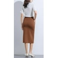 thumbnail image 3 of Women’s Classic Below Knee Pencil Skirt Stretch Line Midi Skirt of Business Casual Outfits, 3 of 6