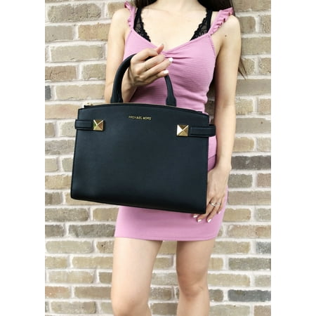 - Michael Kors Karla East West Medium Satchel Bag Black Selma