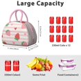 thumbnail image 5 of Lunch Bag Women Insulated Lunch Box Reusable Leakproof Large Cooler Tote for Women Men Adults with Side Pockets for Work Office Picnic Strawberry, 5 of 7