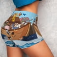 thumbnail image 4 of Wukai Animals on Noah's Ark Floating Print Pack Biker Shorts for Women Yoga Workout Gym Running Scrunch Active Shorts-Medium, 4 of 8