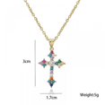 thumbnail image 2 of Joyas para mujer, collar con colgante de cruz de circonita colorida, circunferencia de 17.1 pulgadas, el mejor regalo para su familia Feliz Sencillez, 2 of 3