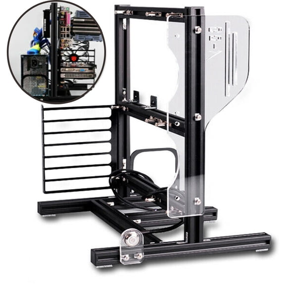 11.8*9.7*14inch PC Frame Test Bench ATX ITX MATX Open Air Case Water Cooling Fan Chassic t for Living Room