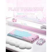 GravaStar Mercury K1 Lite 75% Gaming Keyboard, 2.4GHz/BT/Wired Tri-Mode Wireless Keyboard, Gasket Hot Swappable Mechanical Keyboard, Pre-lubed Linear Switches, Jelly Keycaps, RGB Backlit-Aurora Mist