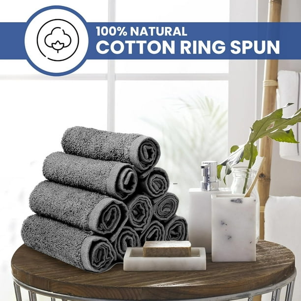 Linteum Textile 100% Cotton Premium Washcloths, 13x13 Inches