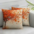 thumbnail image 3 of nygtbtfer Fall Decorations Tree Throw Pillows Cover Set of 2 Thanksgiving Orange Outdoor Pillow Covers Linen Decorative Pillow Case for Home Bedroom Couch Sofa Decor White, 3 of 7