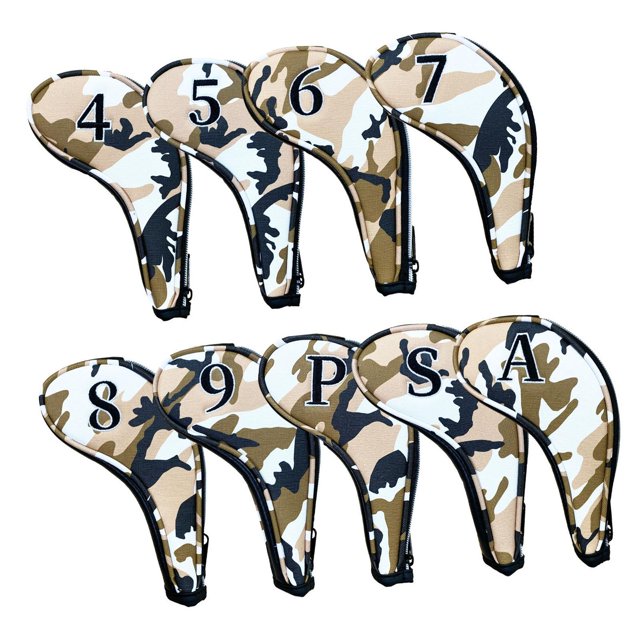 Iron Club Headcover Protector, Golf Iron Head Cover Protector, Deportes al aire libre Cuñas Accesorios, Golf Putter Headcovers, Golf Club Headcover Marrón