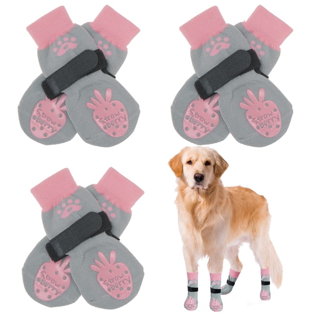 Calcetines antideslizantes para perros BEAUTYZOO para pavimento frío/calor, 3 pares