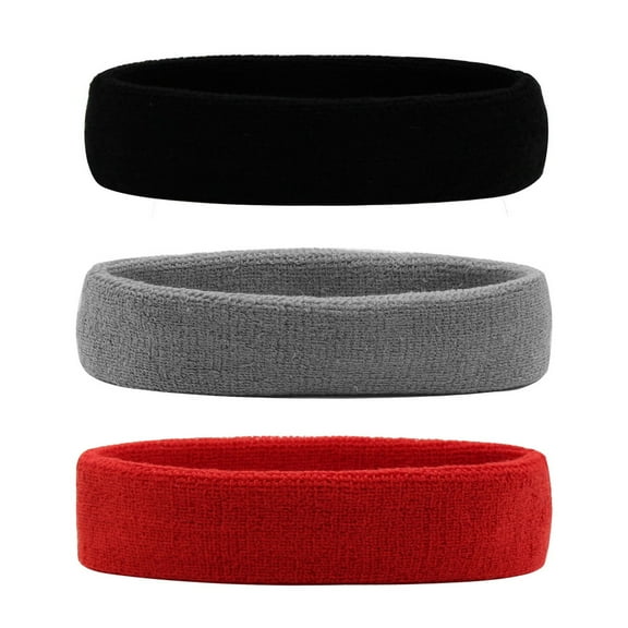Hanerdun 3PCS Sports Headbands Sweat Absorbing Head Band Unisex Running Workout Hair Band Assorted Color