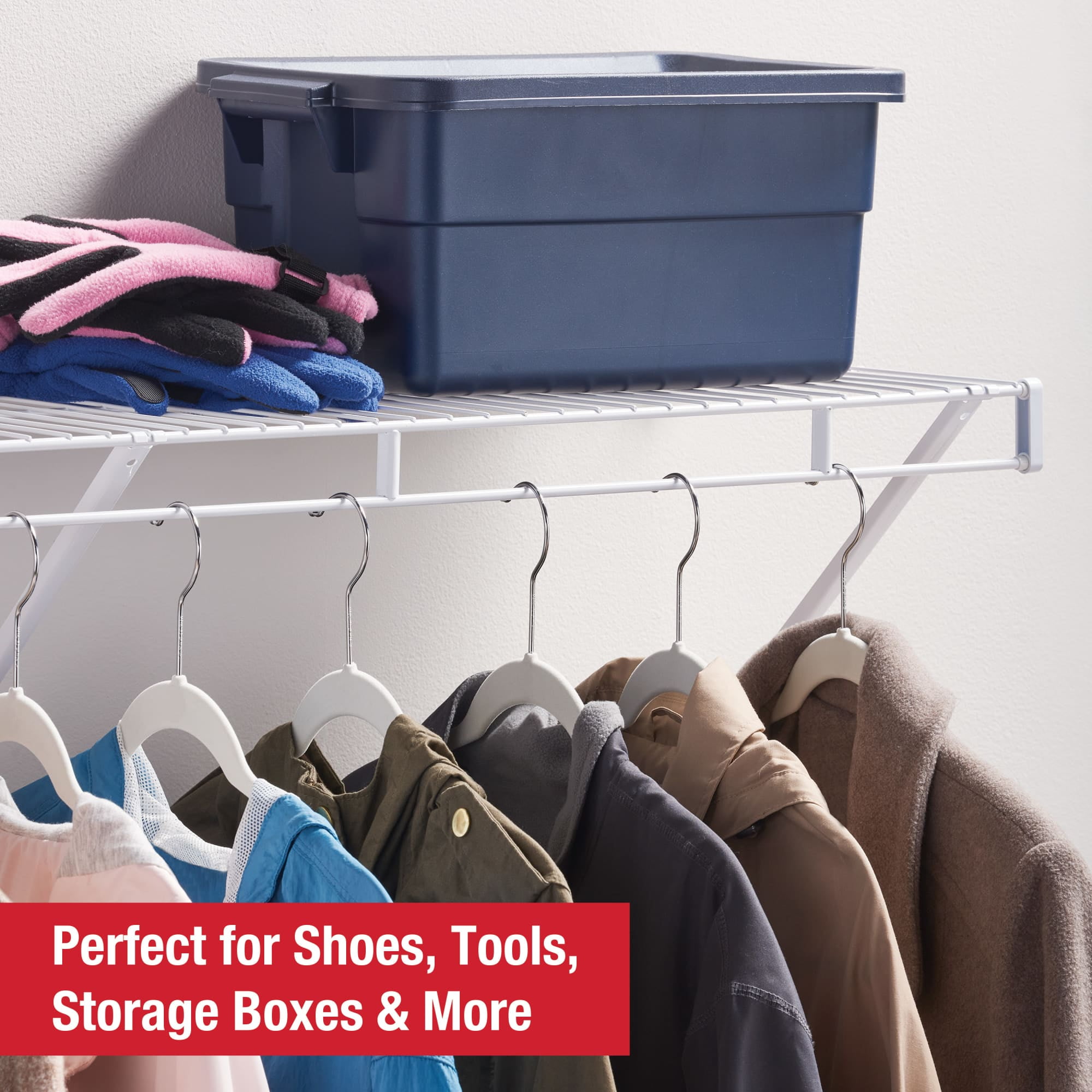Rubbermaid 4' Wardrobe Prepack ShelfWhite