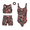 Set- 3, variant on Essenclo Girls Gymnastics Leotard with Shorts Set, 4 Piece Biketard Outfit with Crop Top and Hair Tie for Dance, Tumbling & Activewear