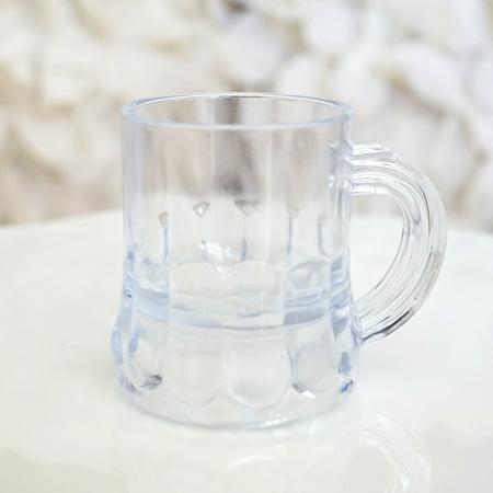 Mini Clear Plastic Beer Mug Shot Glasses, 1.75