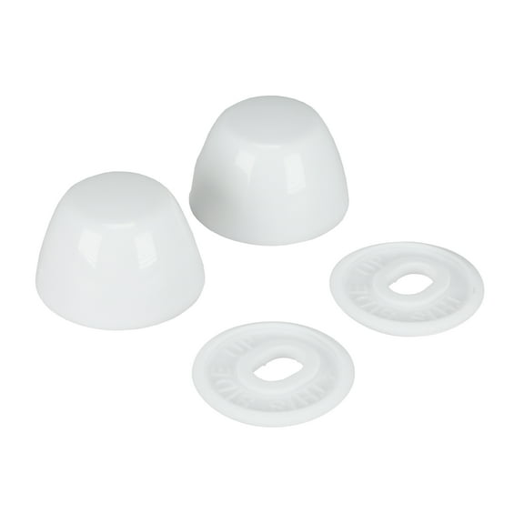 Danco 80821 Universal Round Plastic Snap-on Toilet Bolt Caps in White (2-Pack)