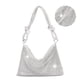 thumbnail image 1 of QLBO - cartera de plata con diamantes de imitación, bolso plateado brillante, 10.2 x 0.4 x 6.69 pulgadas (plateado), plateado, 1 of 5