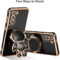 thumbnail image 3 of for Samsung Galaxy S22 Plus Case Cute 6D Astronaut Case with Stand Function Luxury Plating Case Cover Slim Fit Soft TPU Shockproof Bumper Protective Electroplated Case for Girls Boys,Black, 3 of 13