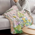 thumbnail image 3 of Happy Easter Blanket Soft Cozy Warm Throw Blanket for Couch, Plush Fuzzy Flannel Fleece Blankets for Sofa, Spring Gnomes Duck Floral Eggs Pink Plaid Bed Blankets Lightweight Gifts for Women, 32"x48", 3 of 9