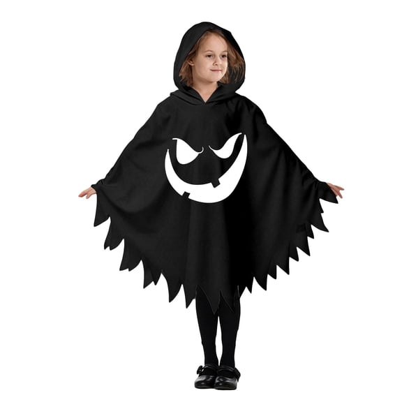 Bainana Halloween Onesie Romper Ghost Robe Outfits For Kids Stylish Long Sleeve Hooded Face Print Robe Boys And Girls Stage Performance Clothes