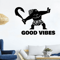 Good Vibes Cute Maui Demigod Moana Disney Movie Character Silhouette Vinyl Wall Art Wall Sticker Wall Decal Home Kids Study Room Boy Girl Room Wall Décoration Design Wall Décor Decal Size (8x10 inch)