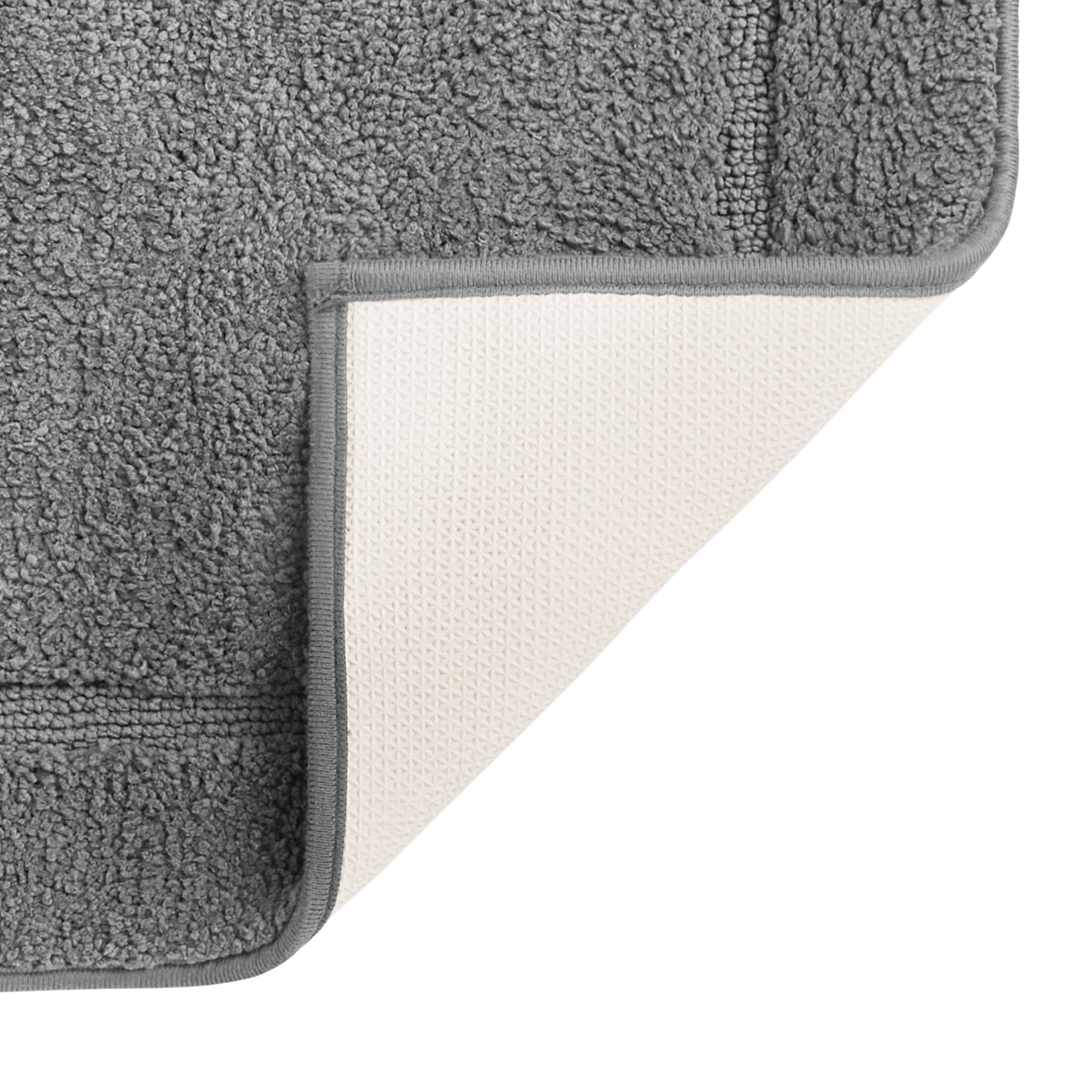 Mainstays Soft Touch Charcoal Polyester Tufted 2-Piece Bath Rug Set, 20" x 30" & 17" x 24"