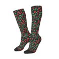thumbnail image 2 of Bingfone Compression Socks for Women and Men Long Socks for Running Athletic Cycling Nurse-Strawberry, 2 of 8