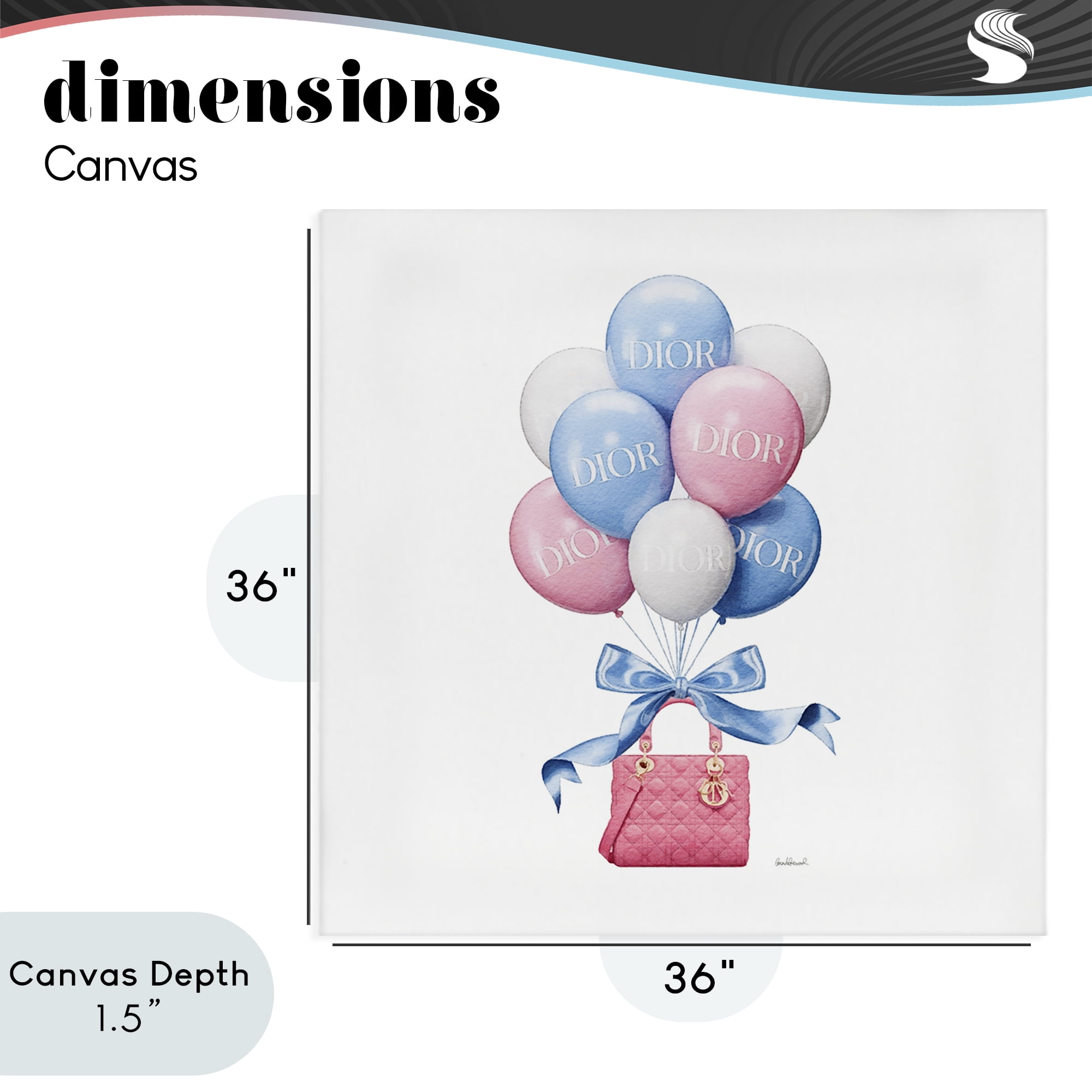 Stupell Industries Pink & Blue Handbag Balloons Canvas Wall Art, design by Amanda Greenwood