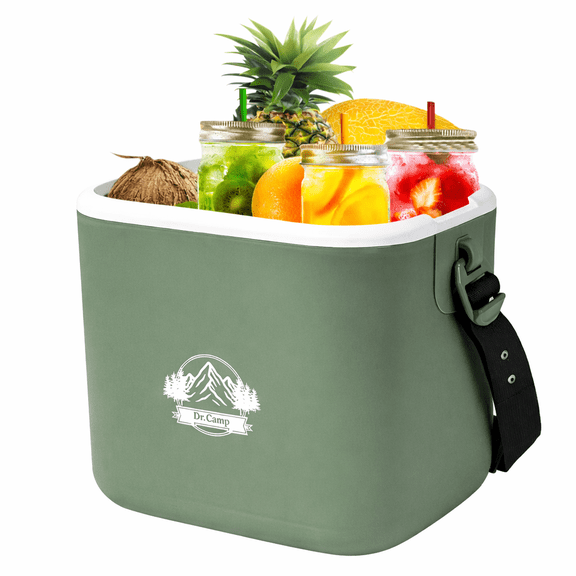 Vivicreate Portable Insulated Cooler Box with Adjustable Shoulder Strap, Small Hard Ice Chest for Camping, Picnic, Beach, Travel, Outdoor Food and Drink Storage