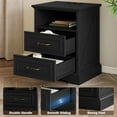 thumbnail image 6 of FANRAL Wood Nightstand with Charging Station for Bedroom,Farmhouse End Side Table with 2 Drawers for Living Room,Black Nightstand, 6 of 6