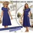 thumbnail image 4 of Women's Summer Short Sleeve A-Line Midi Dresses Casual Floral T-Shirt Dresses Flowy Beach Sundress with Pockets, 4 of 4