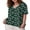 04-Green Begonia Fl, variant on DreamFish Women's Plus Size Tops V Neck T Shirts Summer Short Sleeve Oversized Tees Casual Loose Fit Tunic