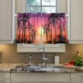 thumbnail image 5 of Palm Tree Kitchen Curtains 2 Panels UV Protected Tier Curtains, Half Window Curtains Kitchen Tiers for Guest Room Bathroom Sink Laundry Room Basement,24"x27", 5 of 7
