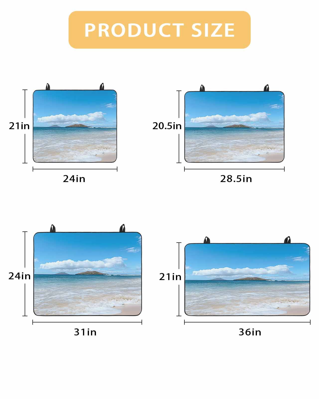 nqOlkjepod Large Induction Cooktop Protector Mat 24"x21", Beach Stove Top Covers for Electric Stove, Summer Ocean Blue Sky Sand Waves Modern Style Stove Burner Cover Mats, Glass Top Stove Cover