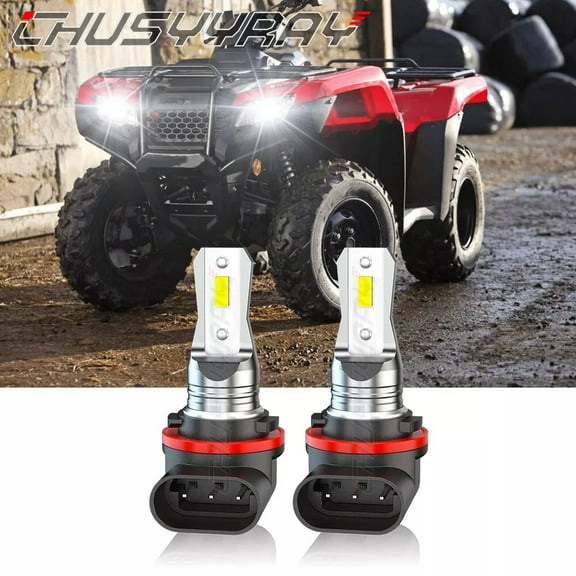 3 Pins for 2007-2022 Honda Rancher TRX420 TRX500 LED Headlight Hi-Low Bram Bulbs 6000K Pure White 2x