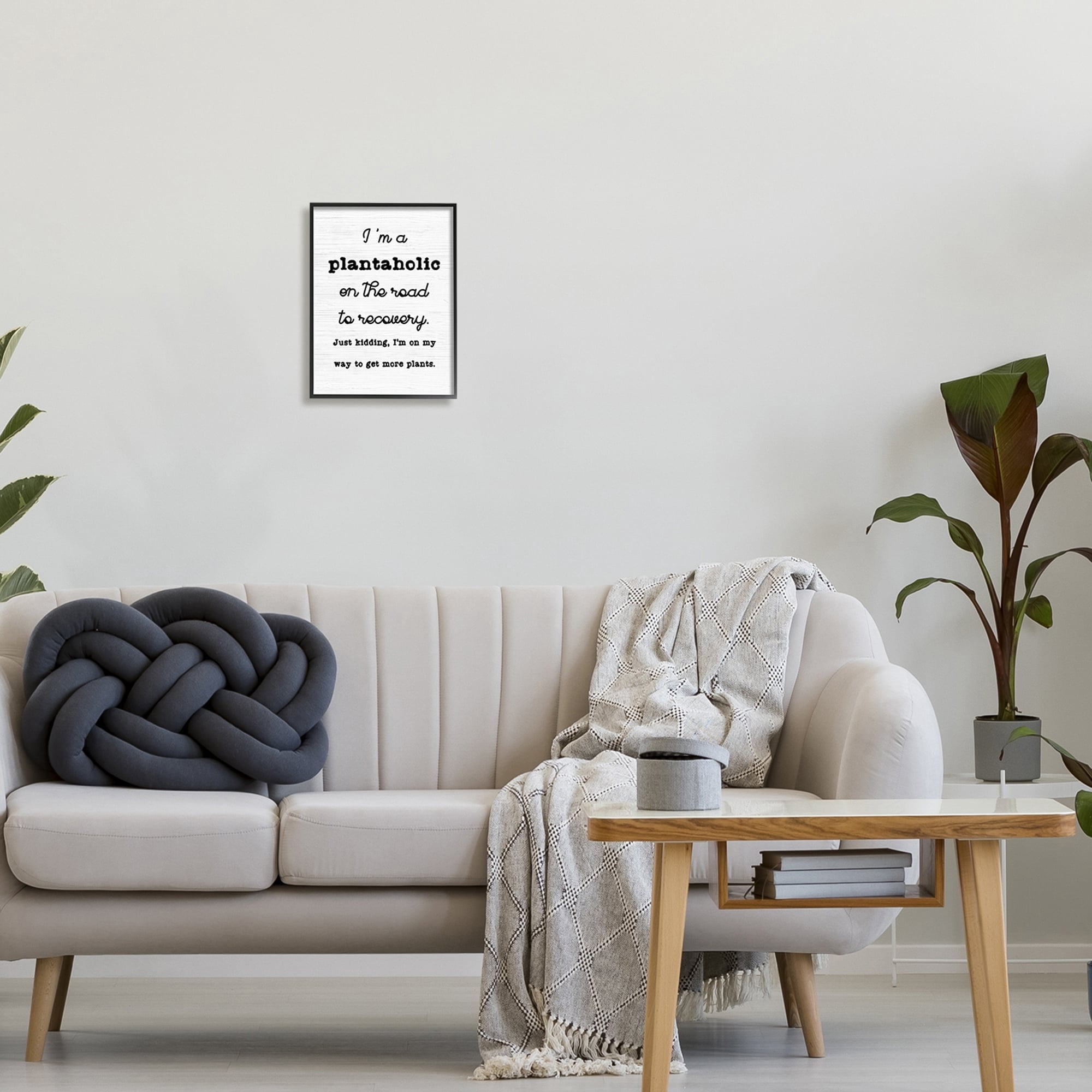 Stupell Industries Witty Plantaholic Sign Fun Plant Parent Typography Framed Wall Art, 11 x 14, Design by Lil' Rue