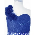 thumbnail image 6 of CHICTRY Girls Teens Flower Girl Romper Dress Formal Party Wedding Bridesmaid Maxi Dress One Shoulder Ball Gown Royal Blue 6, 6 of 7