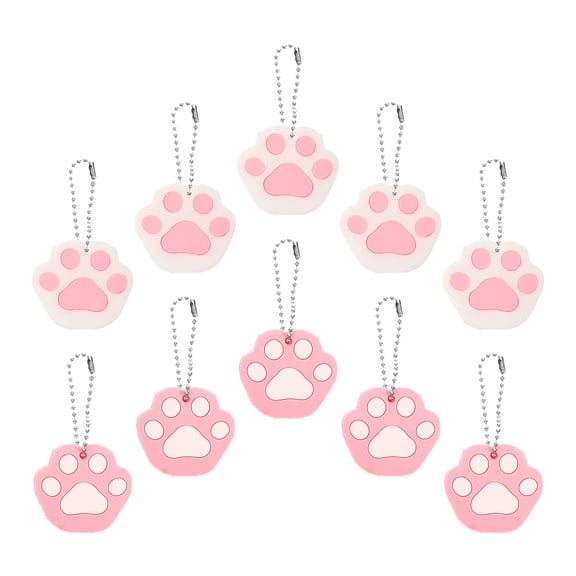 NICEXMAS 10Pcs Cat Paw Key Covers PVC Durable Key Protectors for Home and Office Keys
