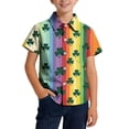 thumbnail image 2 of hengsof Kids Fashion Shirt Novelty Print Fun Short Sleeve Lapel Button Down Shirt Kids Hawaiian Style Party Shirt with Pockets Sizes 2-15 Years, 2 of 4