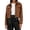 Brown, variant on Maplenight Womens Faux Suede Jacket Zip Up Cropped Jackets Collared Casual Work Office Jacket with Pockets