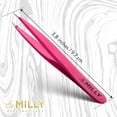 thumbnail image 5 of By MILLY Pointed Tweezers - High Carbon Stainless Steel Needle Nose Tweezers - Fine Point Tweezers Precision Hair Removal - Perfectly Aligned & Hand-Filed Sharp Tweezers - Pink, 5 of 8
