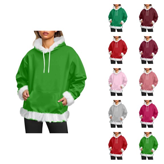Hoodie for Women 2025 Fall Winter Long Sleeve Casual Plain Drawstring Hooded Sweatshirt with Pockets Pullover Top