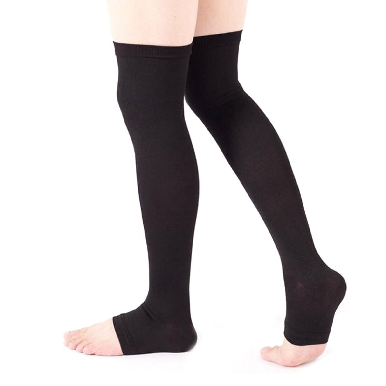 1 Pair High Compression Socks Leg Support Stretch Compression Socks Knee  High Stockings Open Toe Socks for Men Women, Anti Fatigue Pain Relief,  Helps Circulation, Varicose Veins 