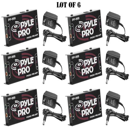 Lot of (6) New Pyle PP999 Compact Ultra-Low Noise Phono Turntable Preamp with 12-Volt Adaptor