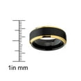 thumbnail image 3 of Metal Masters Mens Tungsten Ring Wedding Band Beveled Edges Comfort-fit Black Goldtone 8mm, 3 of 5
