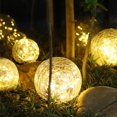 thumbnail image 1 of Luces solares para jardín NQ Bola de vidrio agrietado LED blanca cálida 1 globo 3.9 pulgadas, 1 of 5