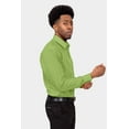 thumbnail image 5 of G-Style USA Men's Regular Fit Long Sleeve Solid Color Dress Shirts - Apple Green - 2X - 18-18.5 - 34-35, 5 of 7