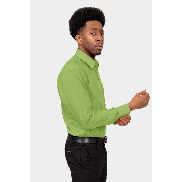 G-Style USA Men's Regular Fit Long Sleeve Solid Color Dress Shirts - Apple Green - 1X - 17-17.5 - 32-33 - Walmart Business Supplies G-Style USA Men's Regular Fit Long Sleeve Solid Color Dress Shirts - Apple Green - 1X - 17-17.5 - 32-33 - Walmart Business Supplies