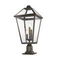 thumbnail image 3 of 579PHXLR-533PM-ORB-Z-Lite-Talbot - 3 Light Outdoor Pier Mount Lantern in Traditional Style - 12.25 Inches Wide by 26.25 Inches High, 3 of 5