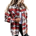 thumbnail image 3 of 2023 Otoño e Invierno camisa nueva de lana para mujer chaqueta a cuadros de manga larga, 3 of 4